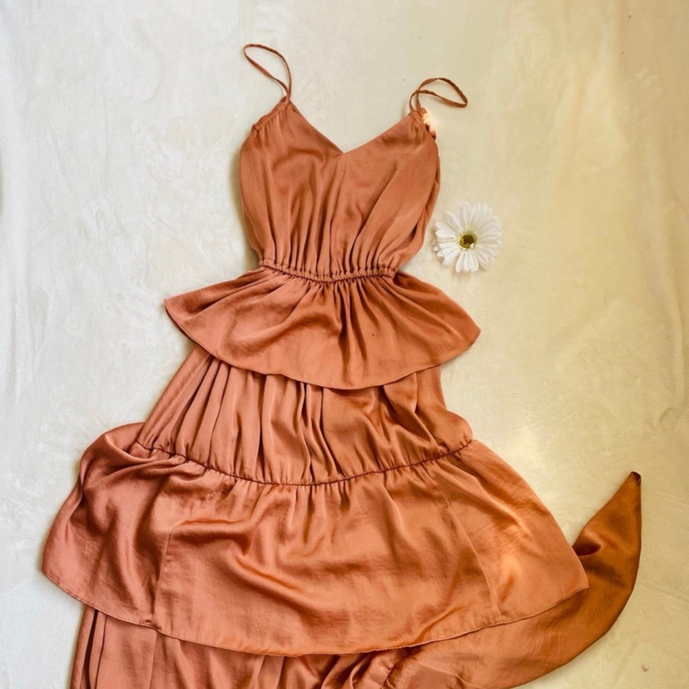 H&M Rose Pink Ruffle Maxi dress